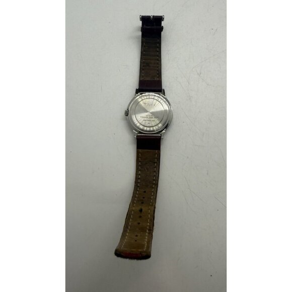Timex Indiglo Bank Street Men’s Watch Brown Leather Band Roman Numerals Day Date - Picture 4 of 7